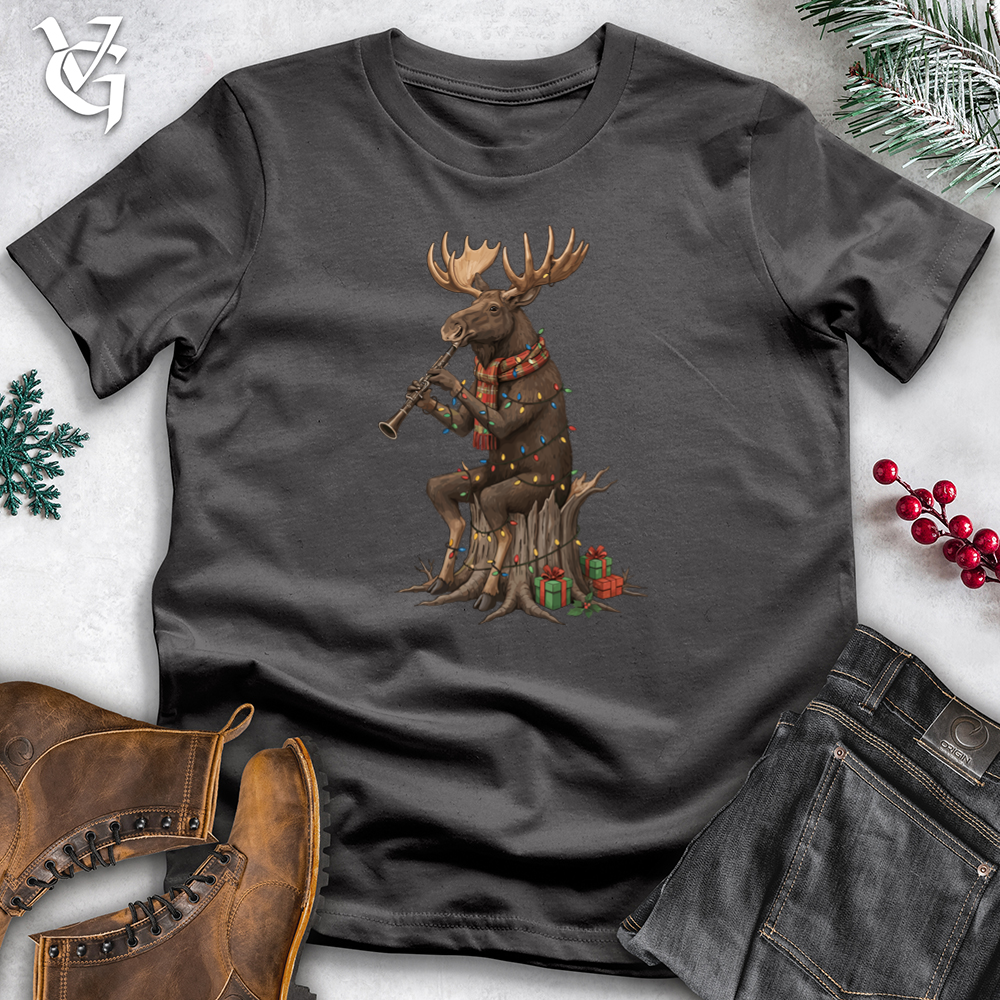 Viking Goods Holiday Moose Playing Clarinet Softstyle Tee Charcoal / S