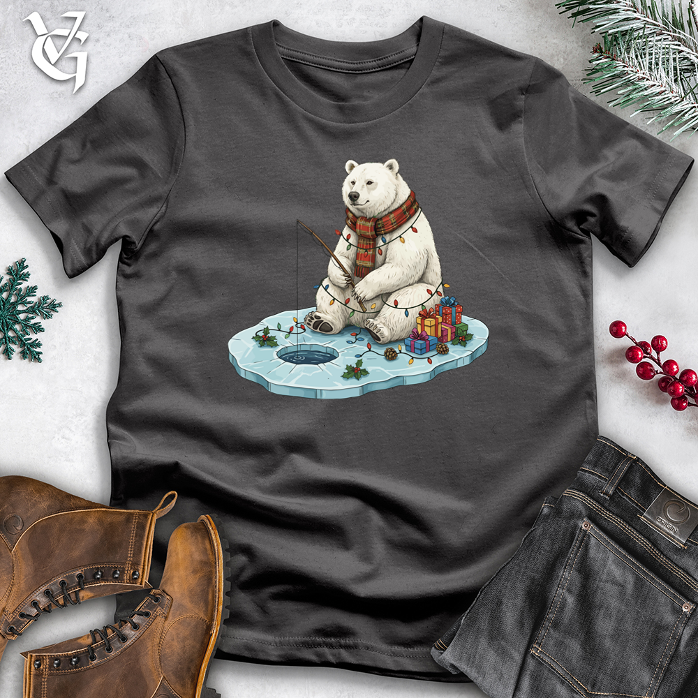 Viking Goods Holiday Polar Bear Ice Fishing Softstyle Tee Charcoal / S