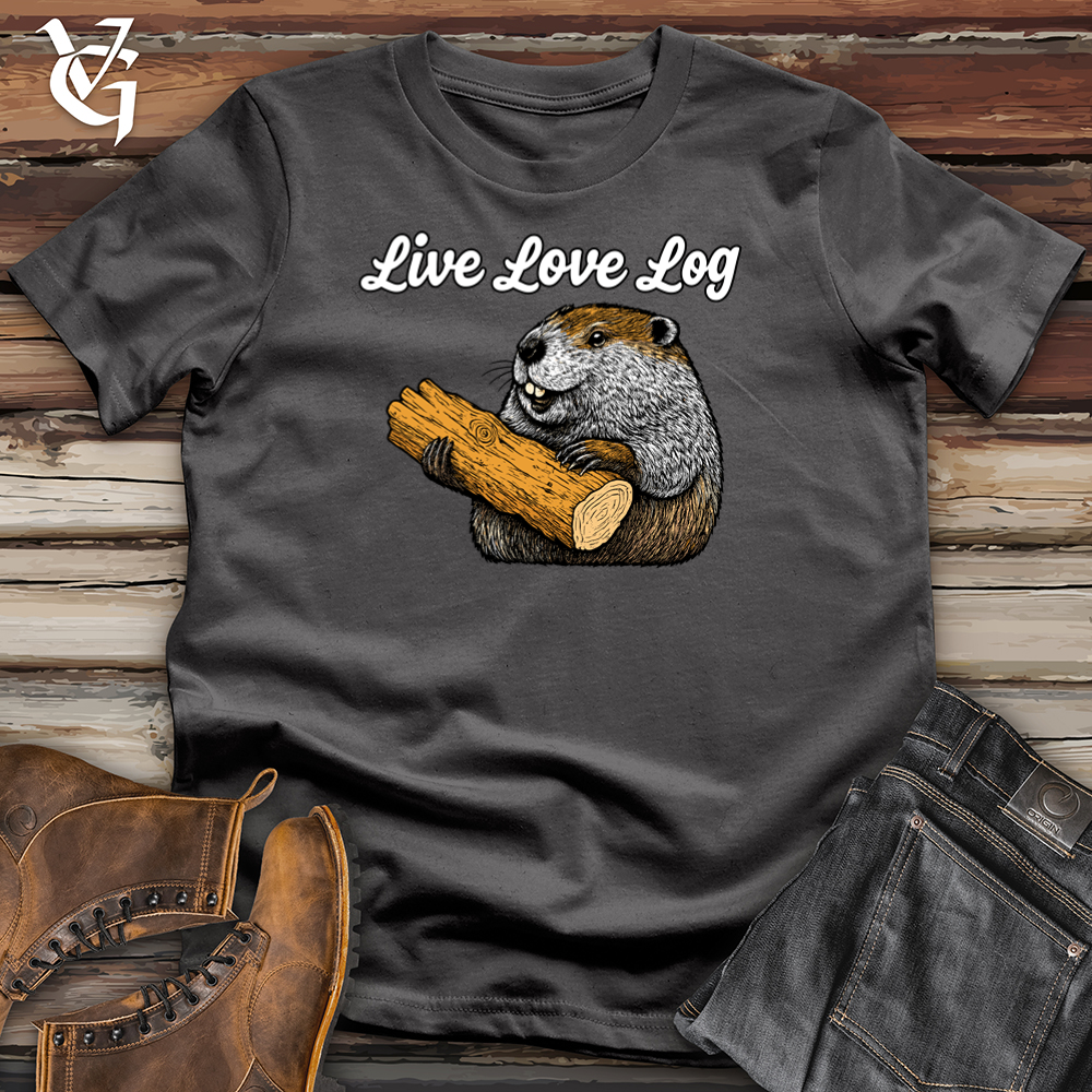 Viking Goods Live Love Log Beaver Softstyle Tee Charcoal / S