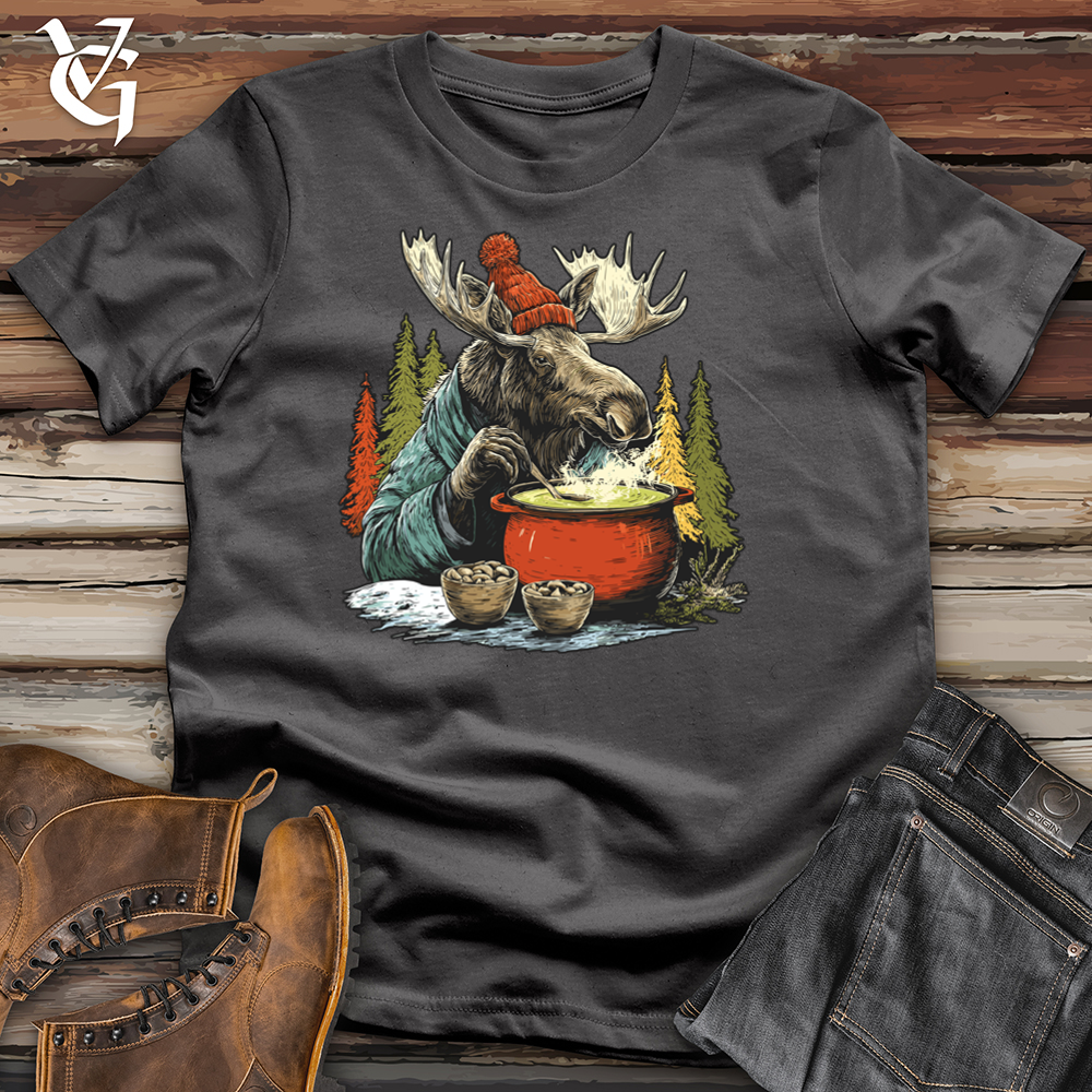 Viking Goods Moose Drinking Soup Softstyle Tee Charcoal / S