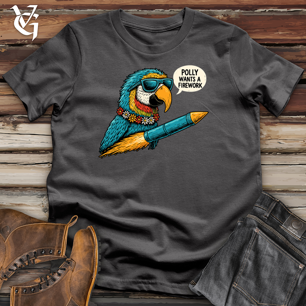 Viking Goods Polly Parrot Firework Softstyle Tee Charcoal / S