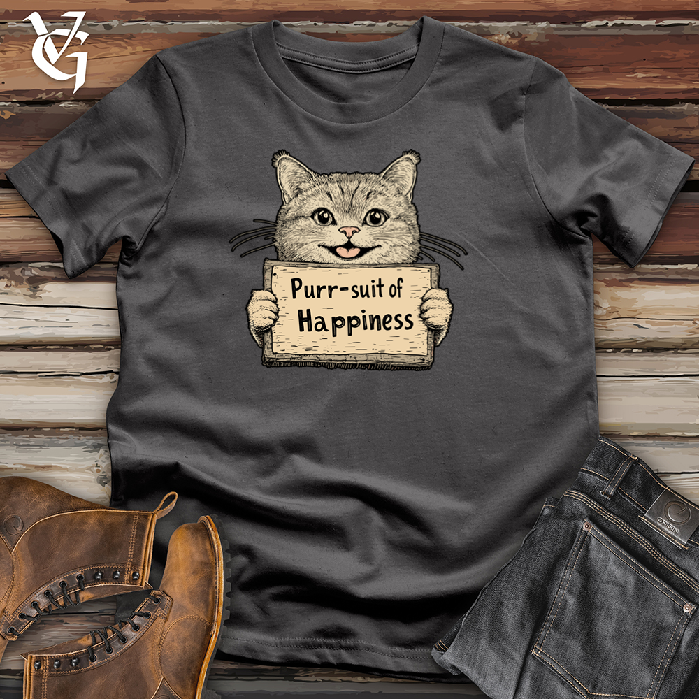 Viking Goods Purr-suit Of Happiness Softstyle Tee Charcoal / S