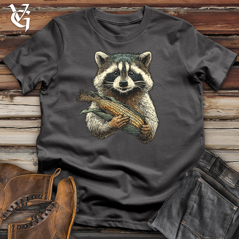 Viking Goods Raccoon On The Cob Softstyle Tee Charcoal / S