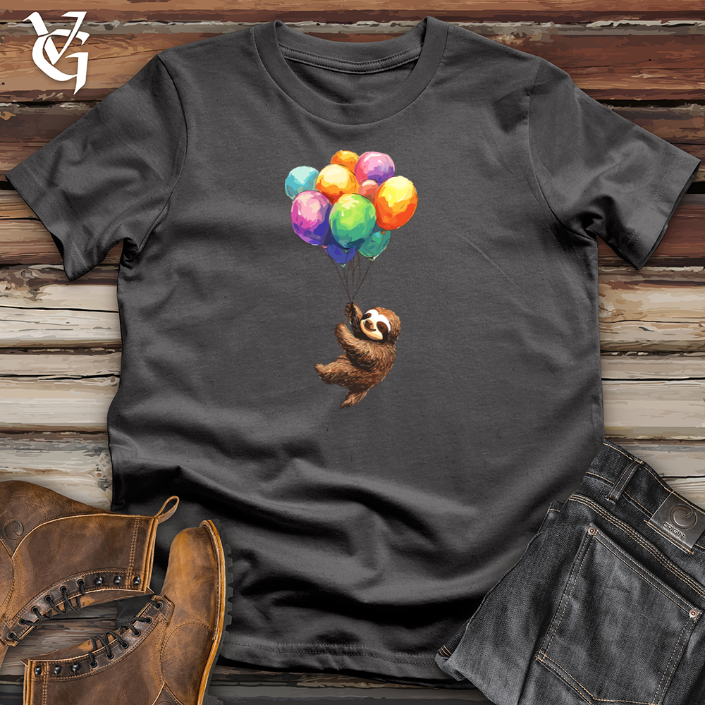 Viking Goods Sloth Balloons Softstyle Tee Charcoal / S