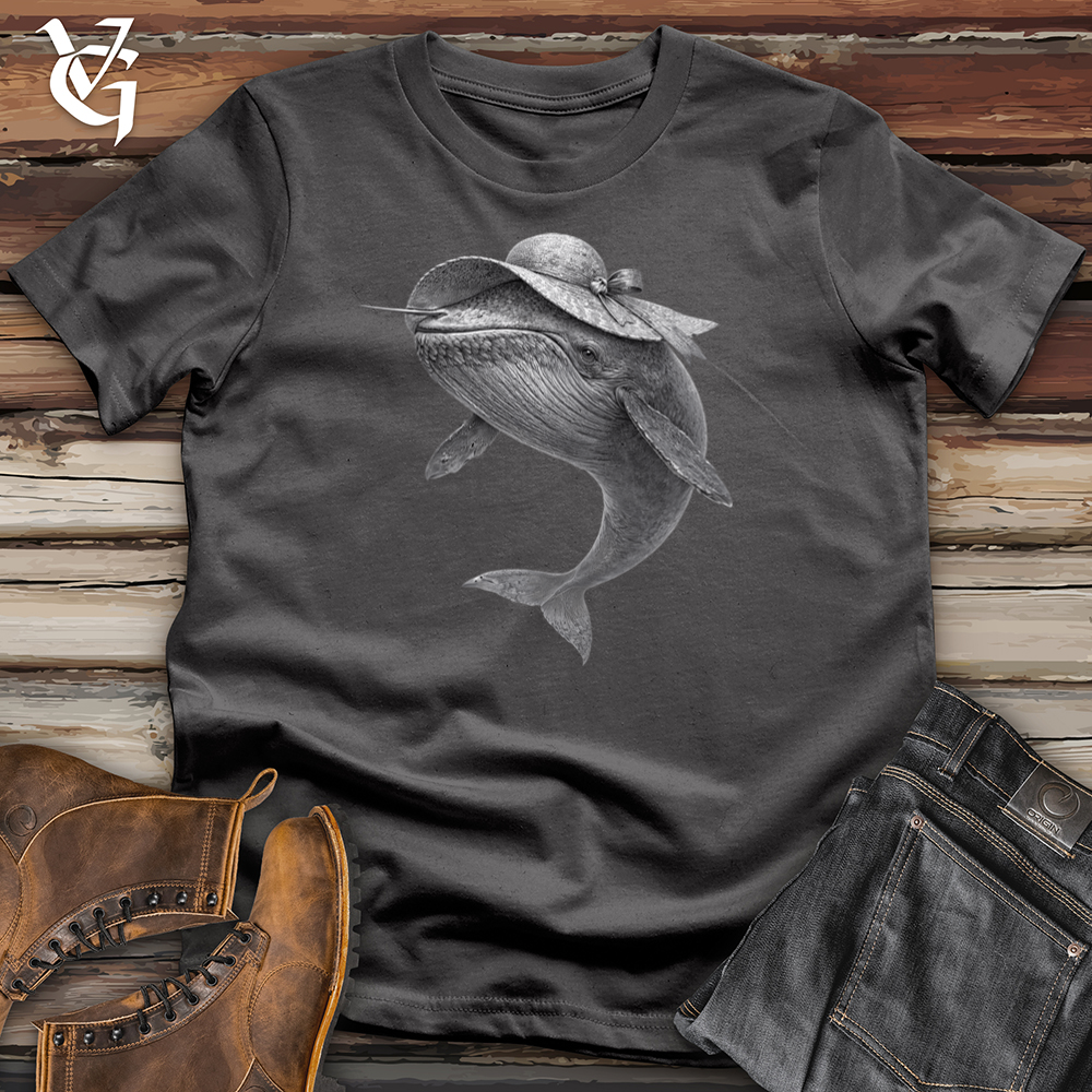 Viking Goods Whale in a Sun Hat Softstyle Tee Charcoal / S