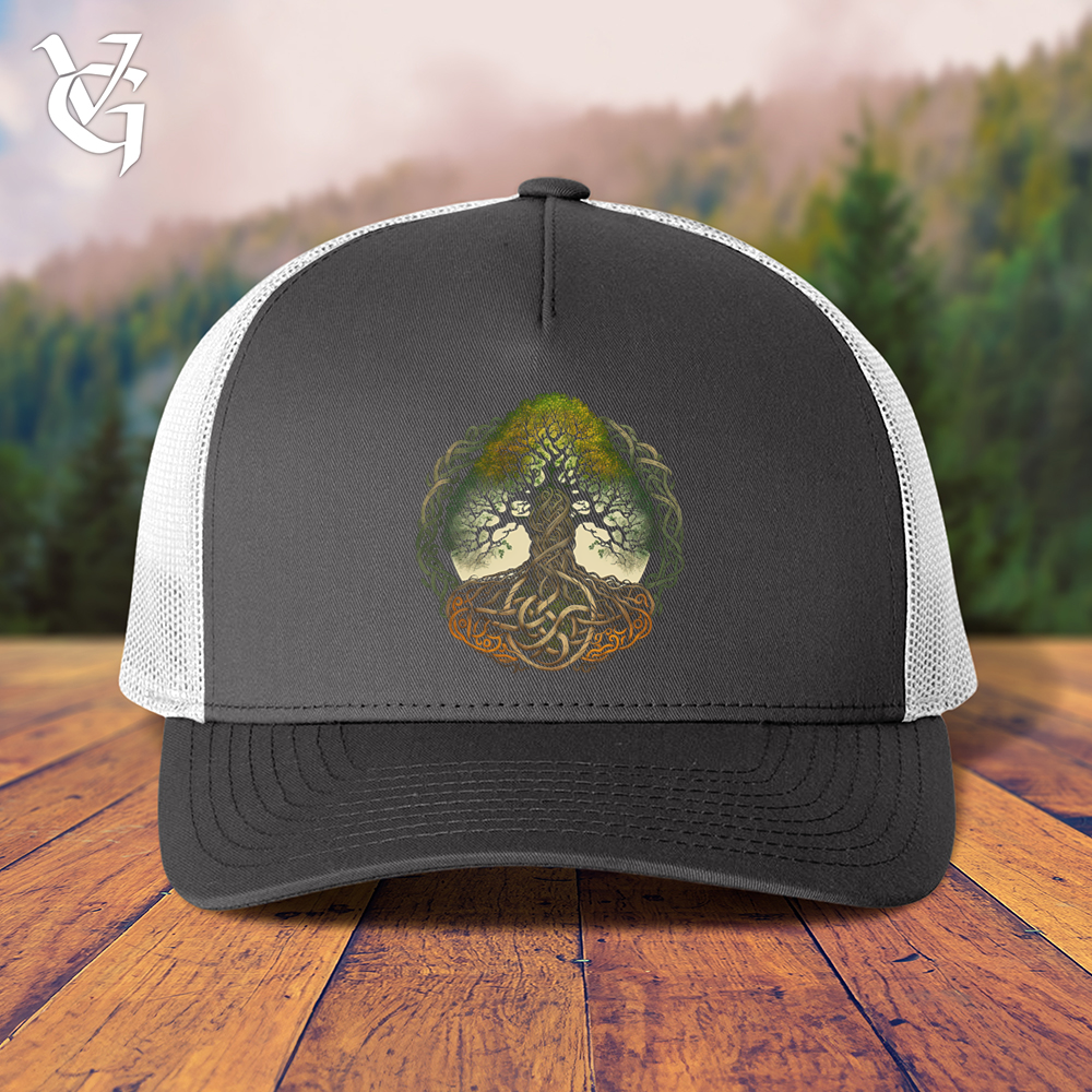 Viking Goods Celtic Life of Tree Trucker Cap Charcoal/ White