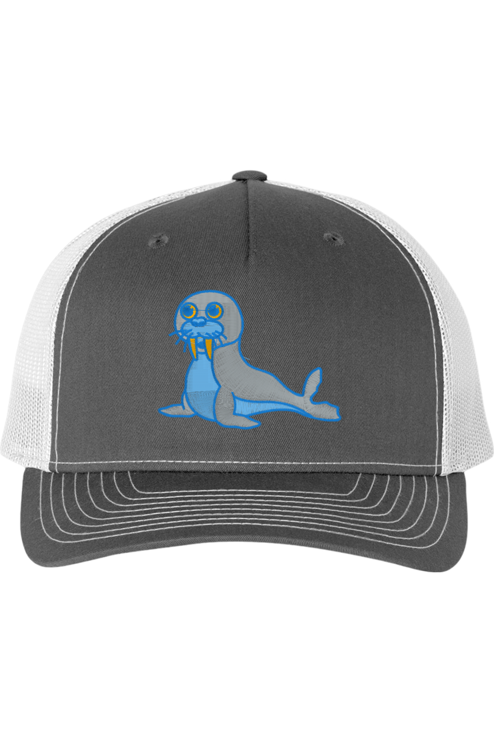 Viking Goods Sea Lion Embroidered Trucker Cap Charcoal/ White