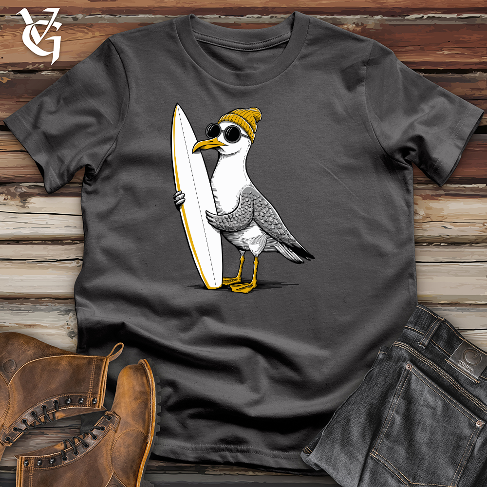 Viking Goods Surfing Seagull Softstyle Tee Charcoal / XS