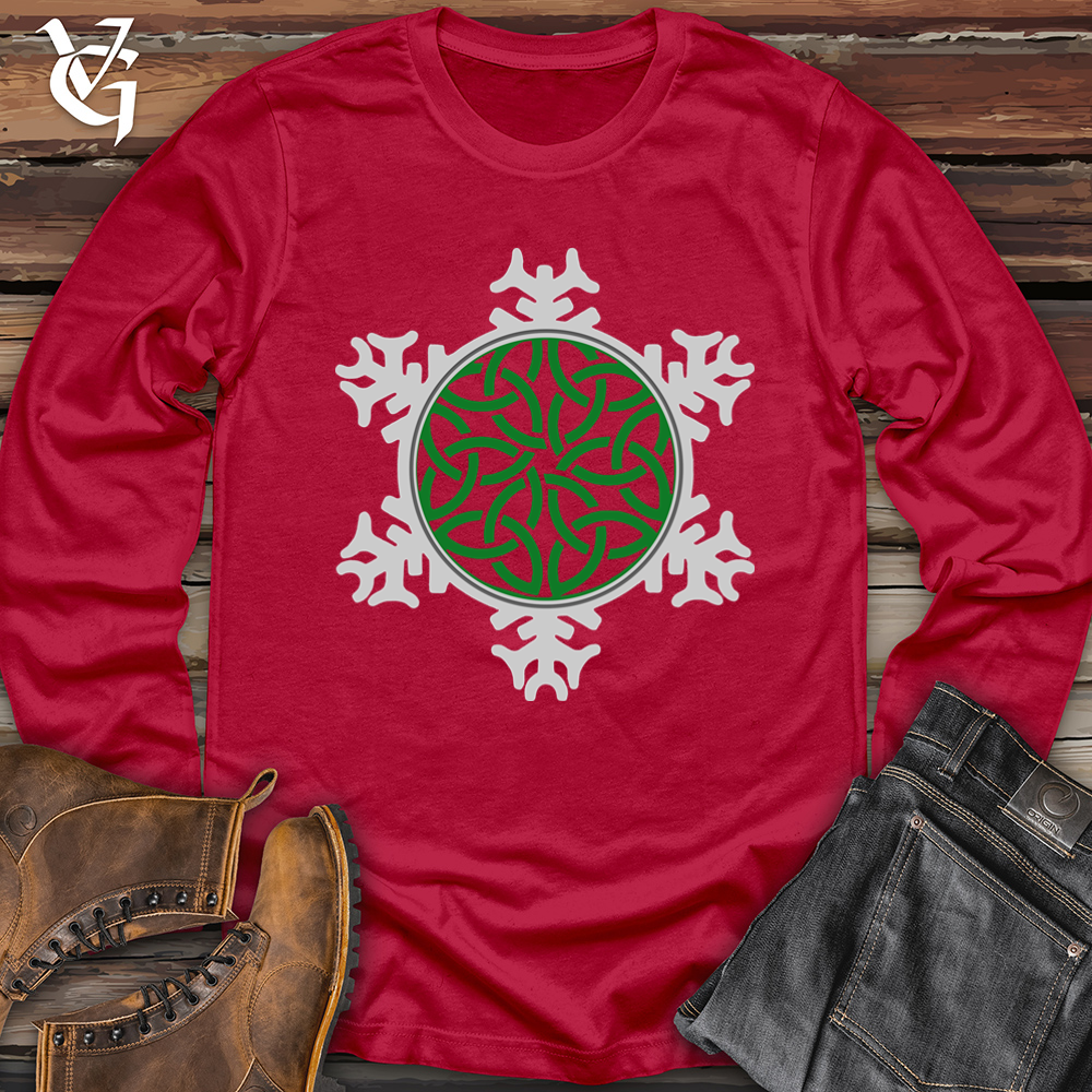 Viking Goods Celtic Snowflake Softstyle Long Sleeve Cherry Red / L