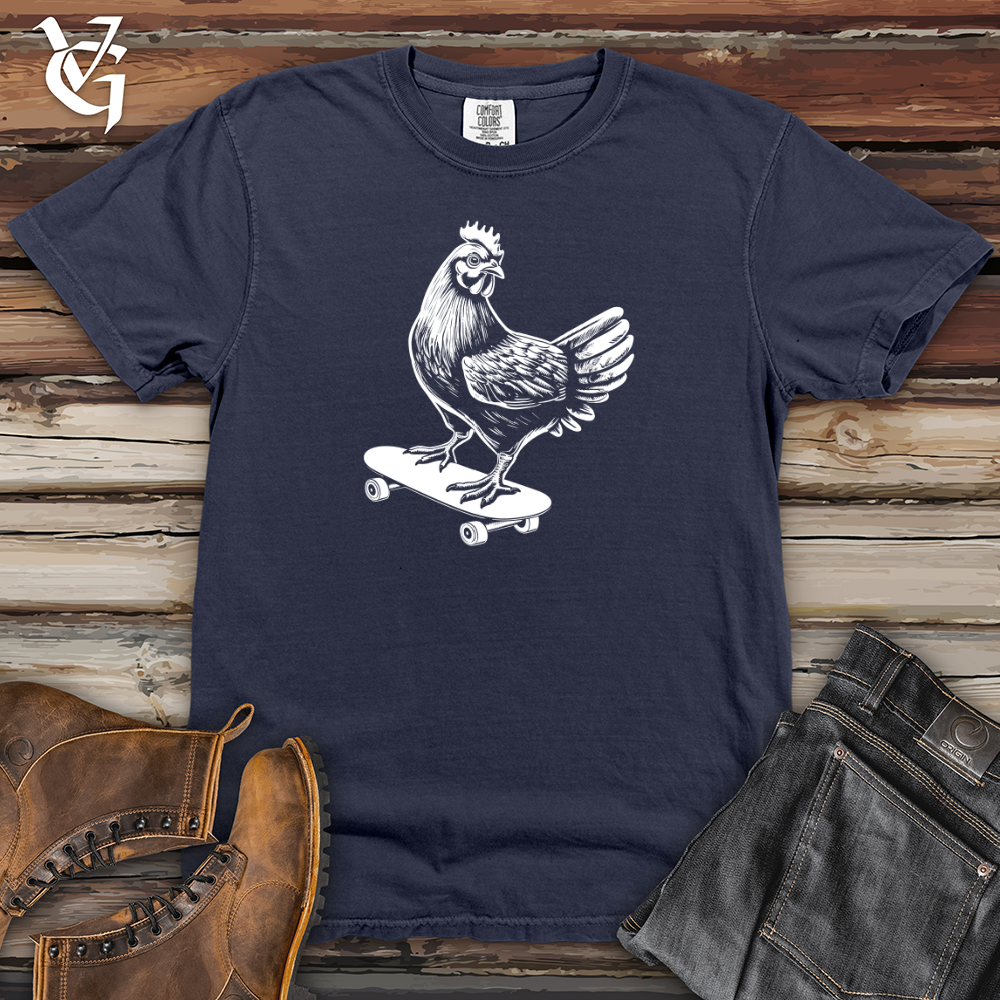 Viking Goods Chicken on a Skateboard Heavy Cotton Comfort Colors Tee