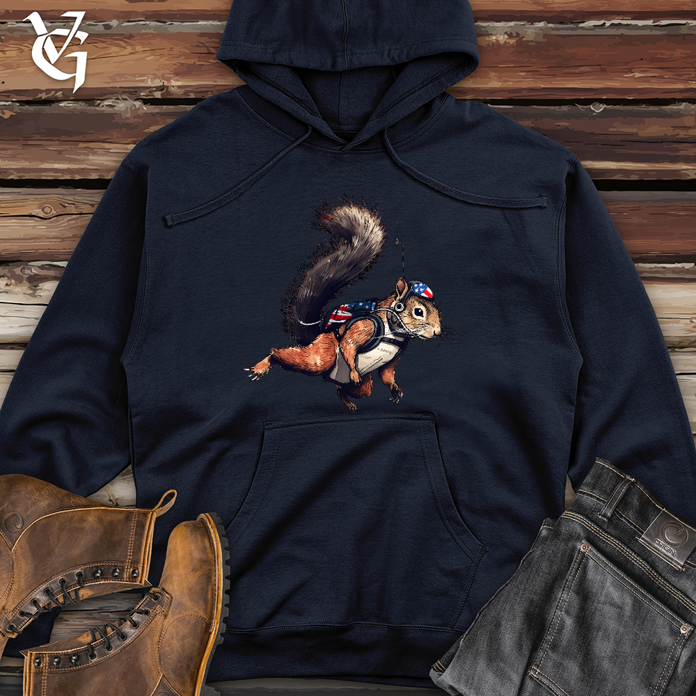 Viking Goods American Skydiving Squirrel Midweight Hooded Sweatshirt Classic Navy / L