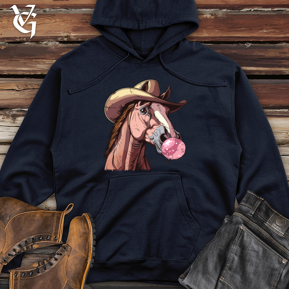 Viking Goods Bubblegum Cowboy Horse Midweight Hooded Sweatshirt Classic Navy / L