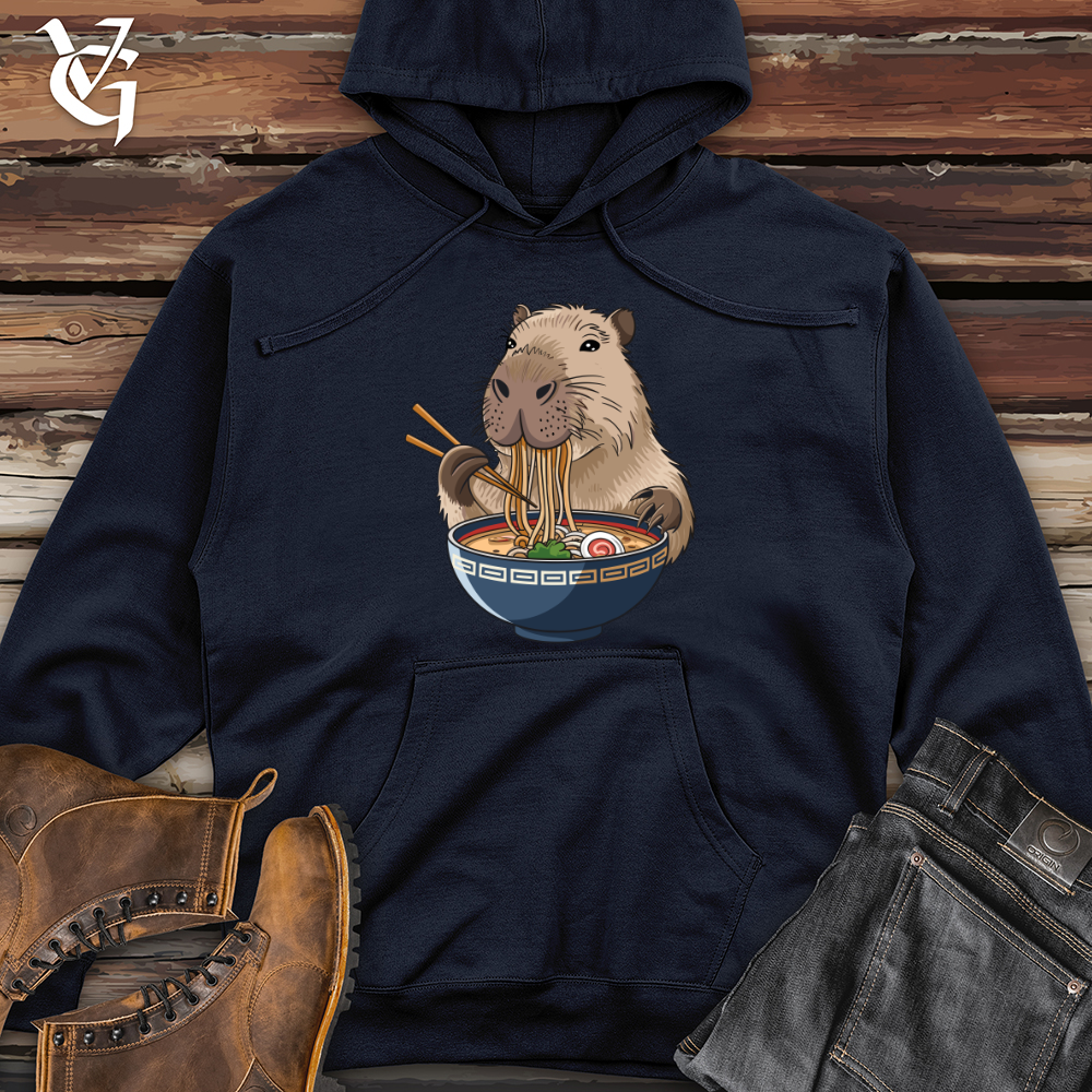 Viking Goods Capybara Eating Noodles Midweight Hooded Sweatshirt Classic Navy / L