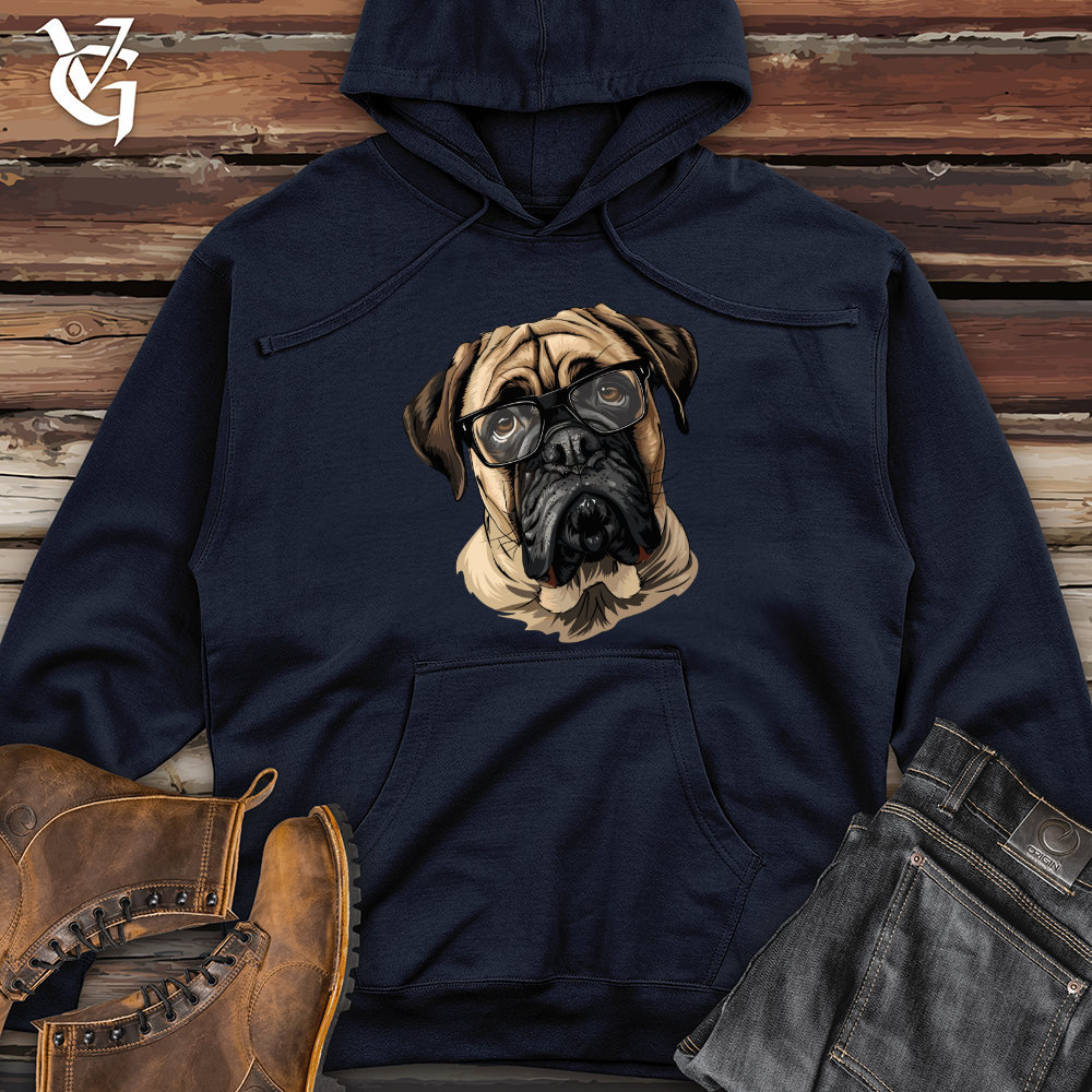 Viking Goods Pensive English Mastiff Portrait Midweight Hooded Sweatshirt Classic Navy / L