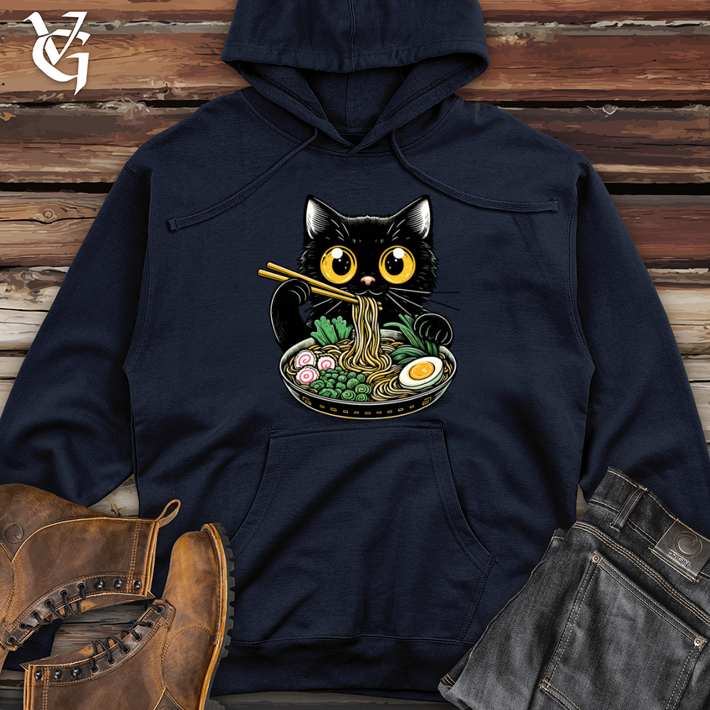 Viking Goods Ramen Cat Midweight Hooded Sweatshirt Classic Navy / L
