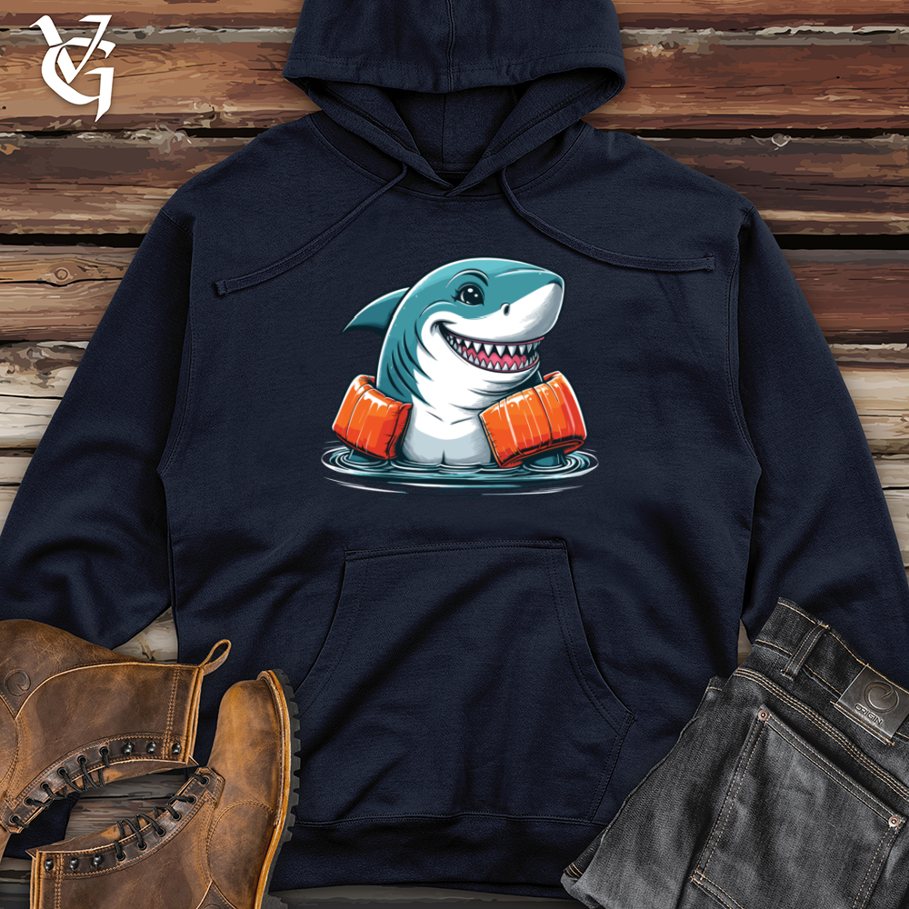 Viking Goods Shark Floaties Midweight Hooded Sweatshirt Classic Navy / L