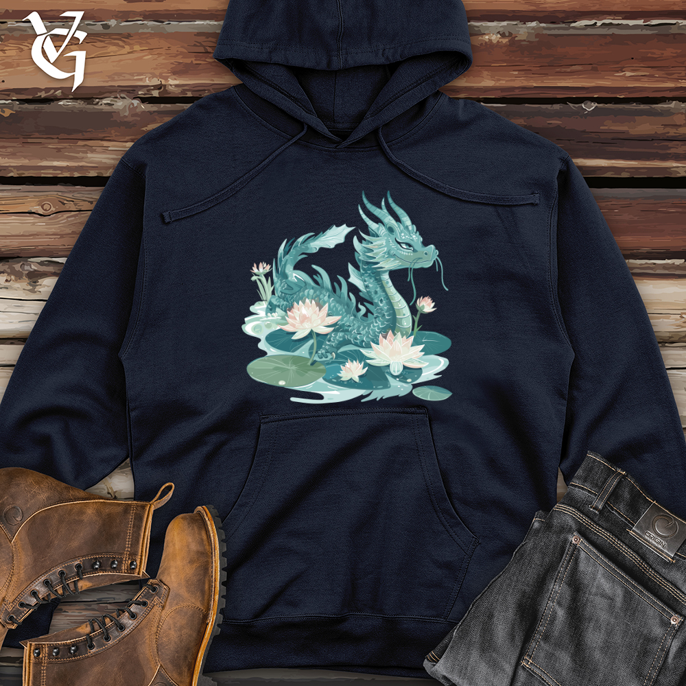Viking Goods Water Dragon Serenity Midweight Hooded Sweatshirt Classic Navy / L