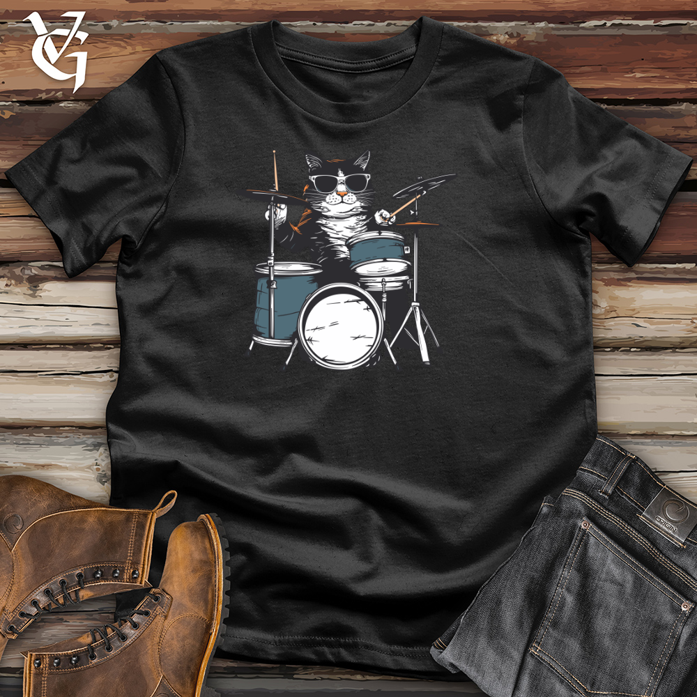 Viking Goods Cool Cat Drummer Cotton Tee