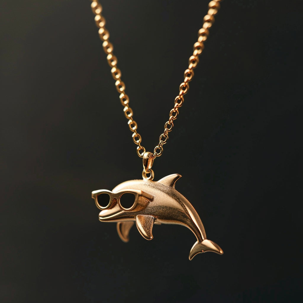 Viking Goods Cool Dolphin Gold Necklace