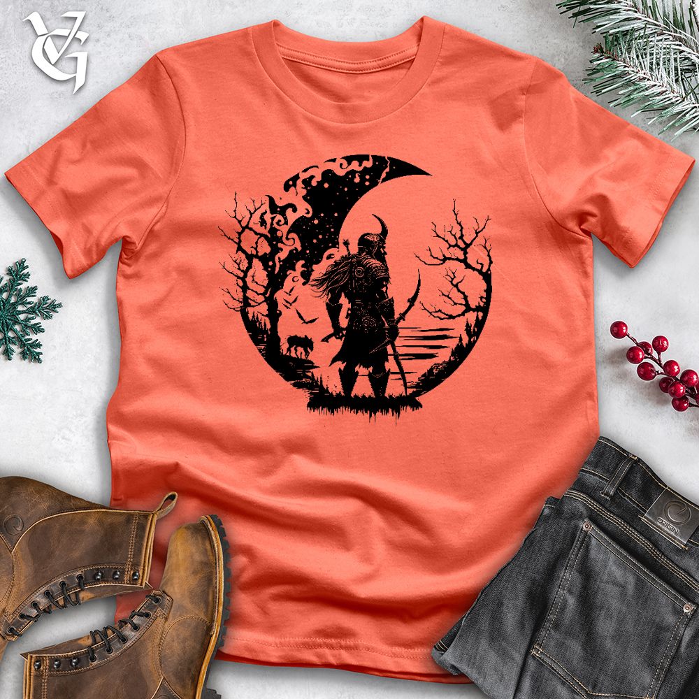 Viking Goods Celtic Moon Viking Warrior Cotton Tee Coral / L