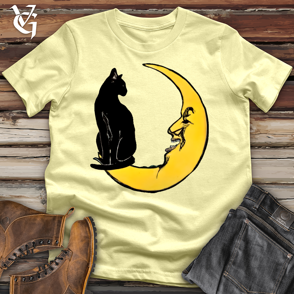 Viking Goods Cat on the Moon Softstyle Tee Cornsilk / L