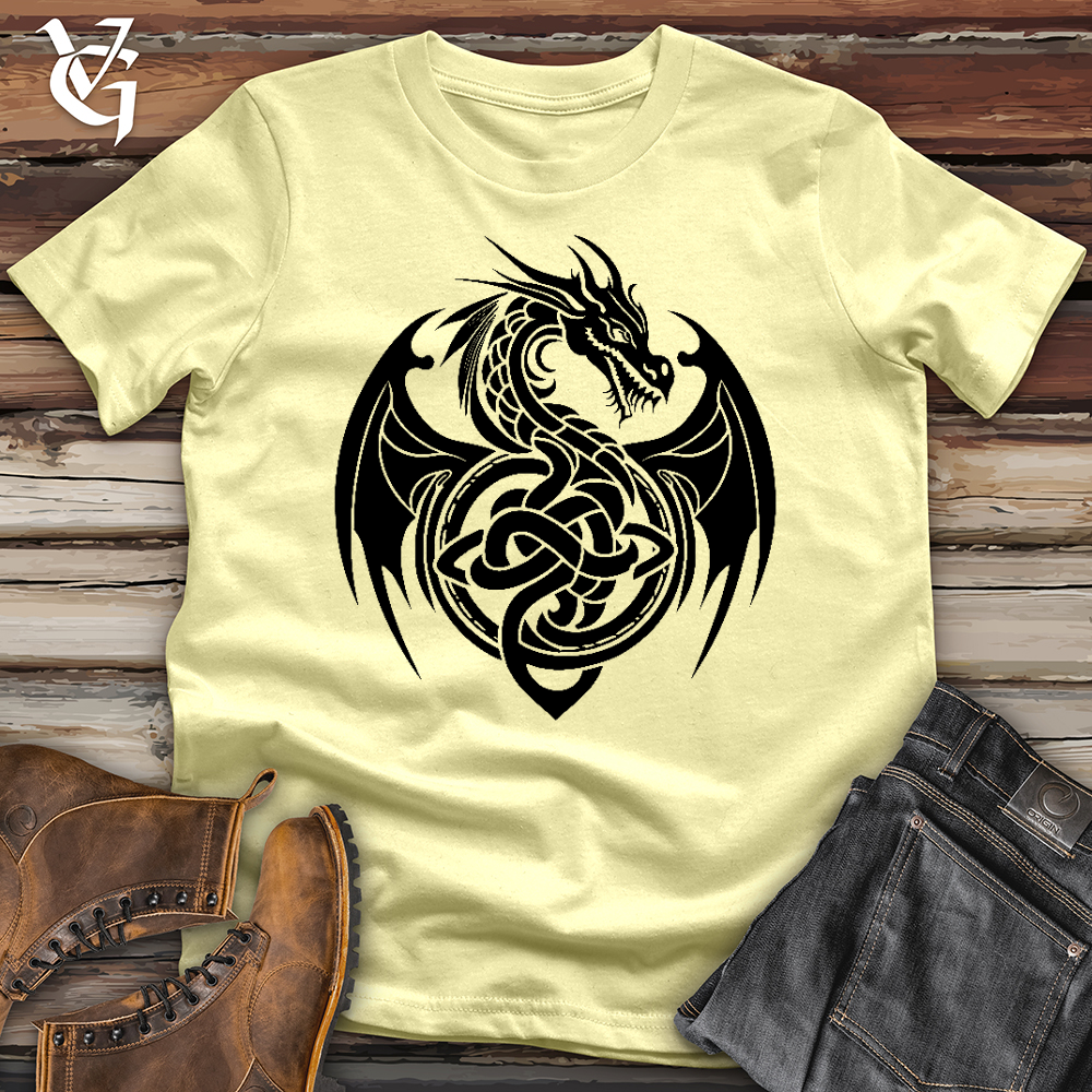 Viking Goods Celtic Rust Dragon Softstyle Tee Cornsilk / L