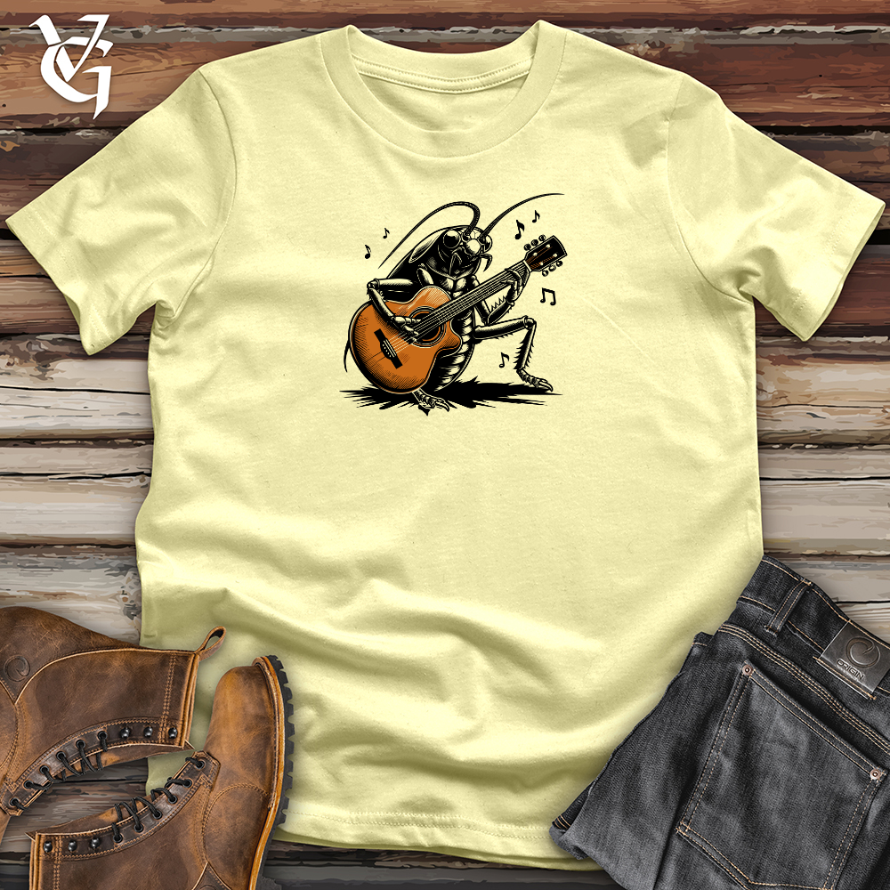 Viking Goods Cockroach Holding a Guitar Softstyle Tee Cornsilk / L