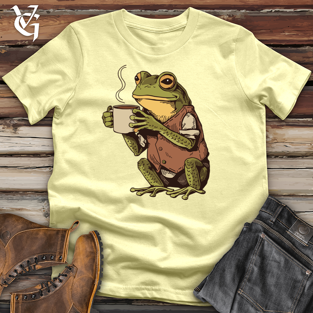 Viking Goods Coffee Frog Softstyle Tee Cornsilk / L