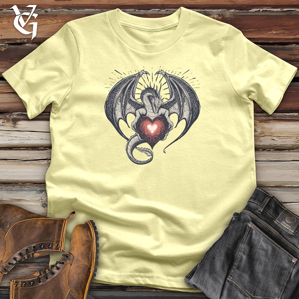 Viking Goods Dragon Heart Embrace Softstyle Tee Cornsilk / L