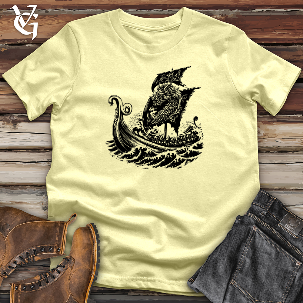 Viking Goods Dragon Ship Voyage Softstyle Tee Military Green / L