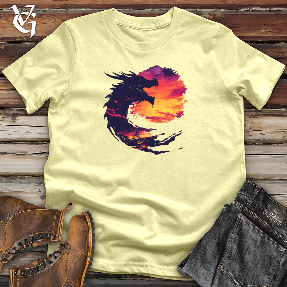 Viking Goods Dragon Sunset Roar Softstyle Tee Cornsilk / L