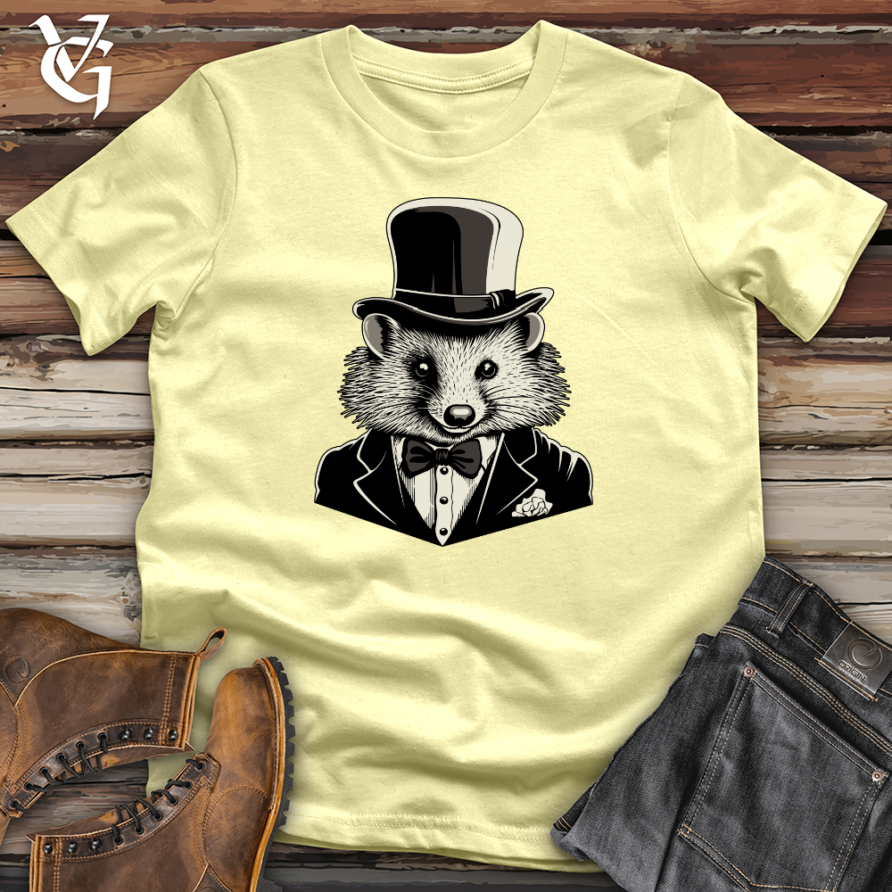 Viking Goods Gentleman Raccoon Dapper Softstyle Tee Cornsilk / L