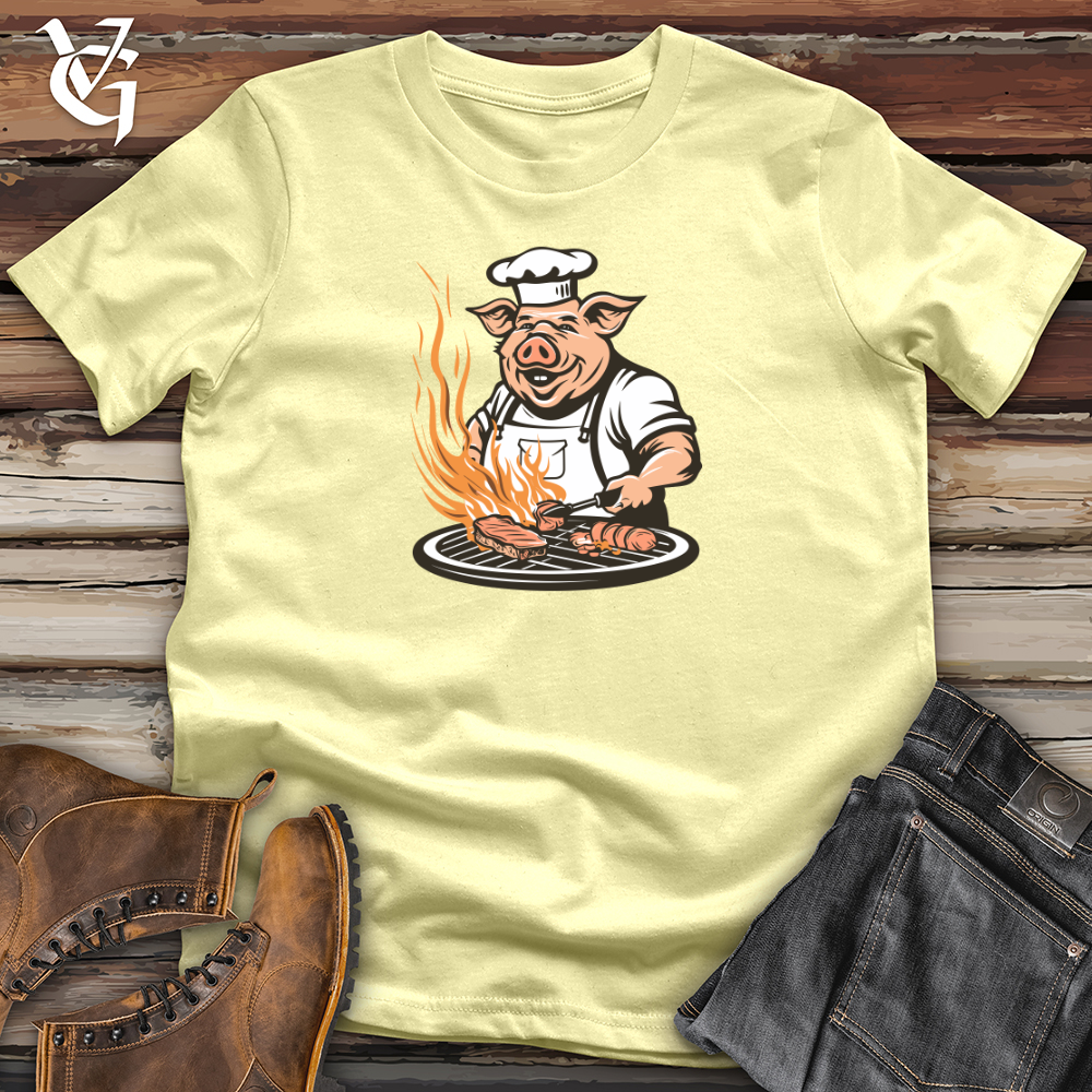 Viking Goods Grillmaster Swine Sizzle Softstyle Tee Cornsilk / L