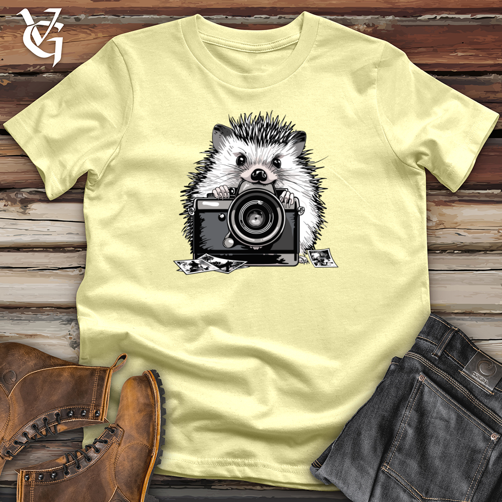 Viking Goods Hedgehog Shutterbug Snapshot Softstyle Tee Cornsilk / L