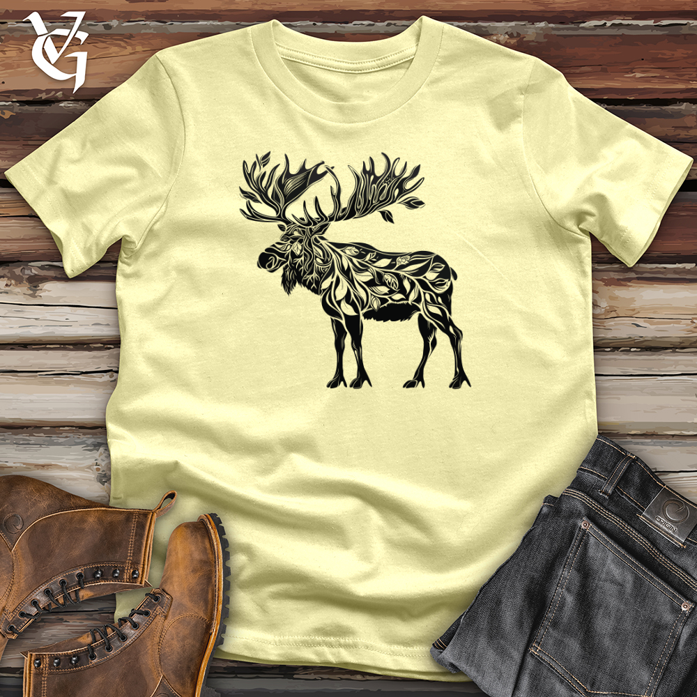Viking Goods Majestic Moose Silhouette Softstyle Tee Cornsilk / L