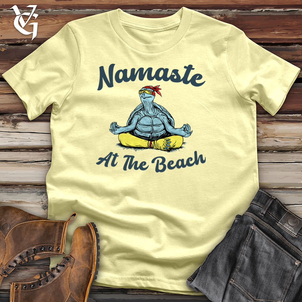 Viking Goods Namaste At The Beach Softstyle Tee Cornsilk / L