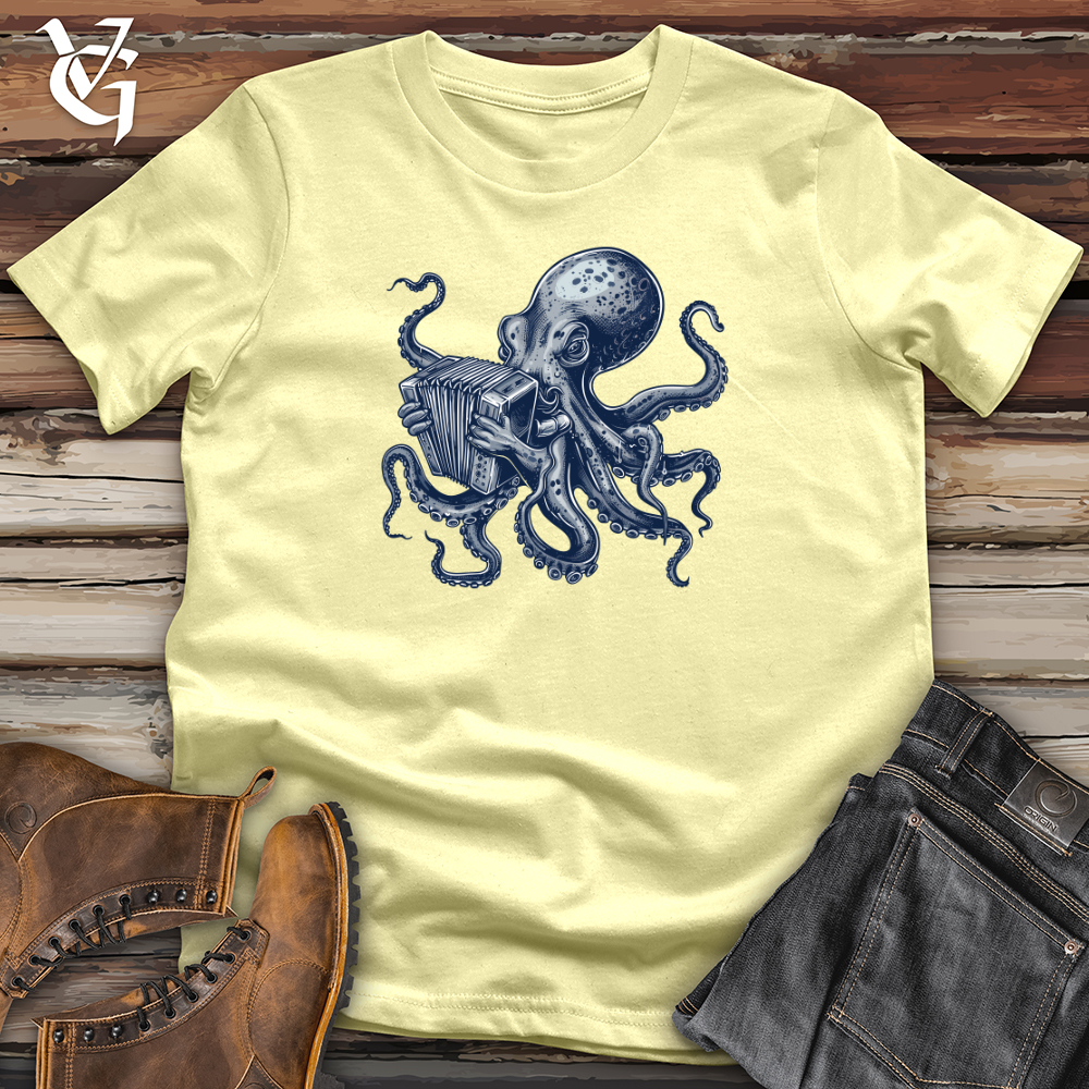 Viking Goods Octopus Accordion Serenade Softstyle Tee Cornsilk / L