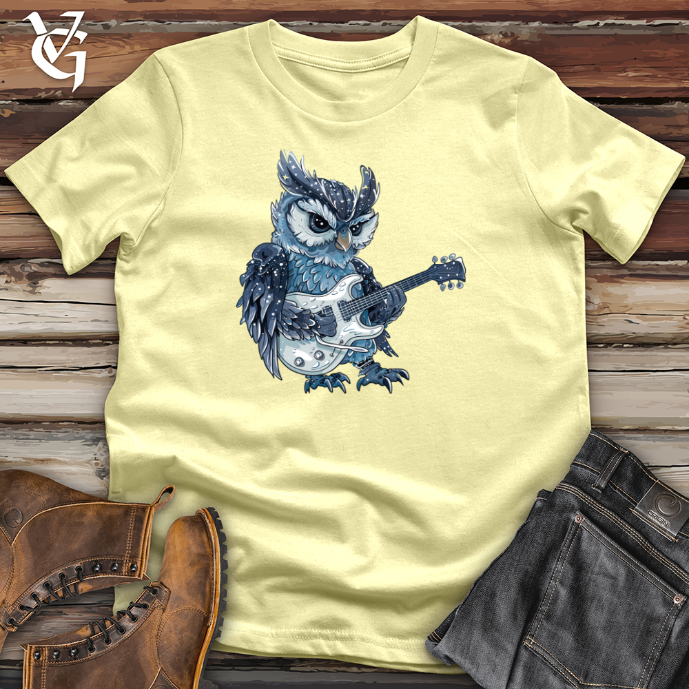 Viking Goods Owl Rockstar Melody Softstyle Tee Cornsilk / L