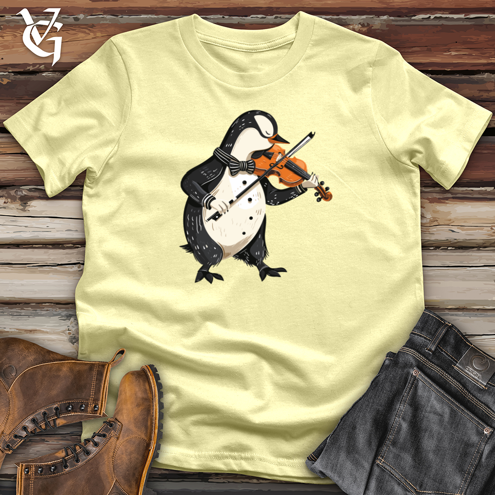 Viking Goods Penguin Violin Virtuoso Softstyle Tee Cornsilk / L