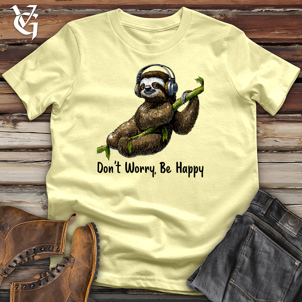Viking Goods Don't Worry Be Happy Sloth Softstyle Tee Cornsilk / S