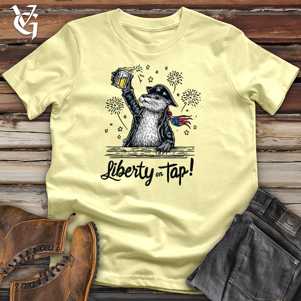 Viking Goods Otter Liberty On Tap Softstyle Tee Cornsilk / S