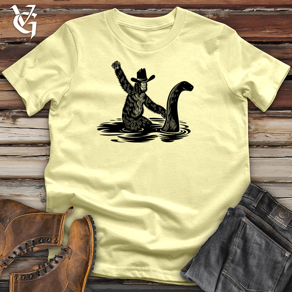 Viking Goods Bigfoot with Hilarious Loch Ness Monster Softstyle Tee Cornsilk / XS