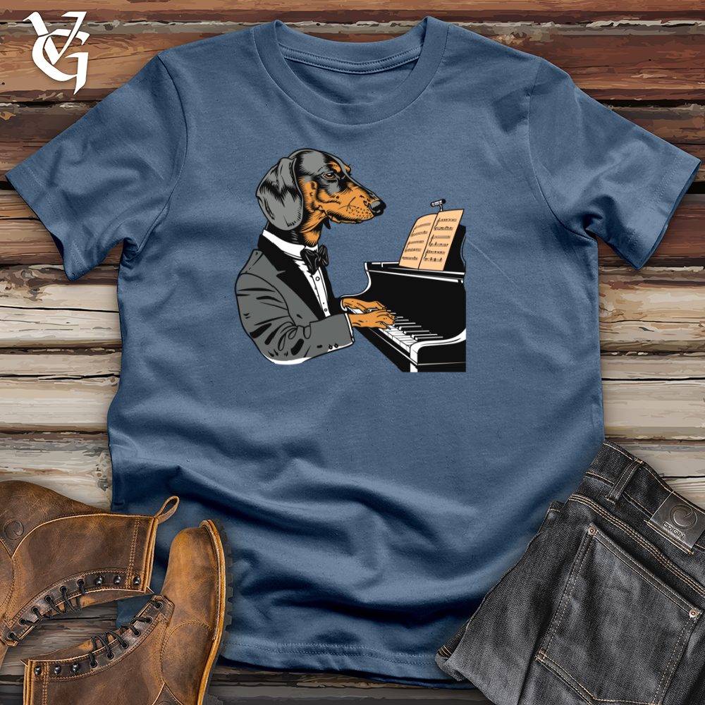 Viking Goods Dachshund Pianist Elegance Cotton Tee