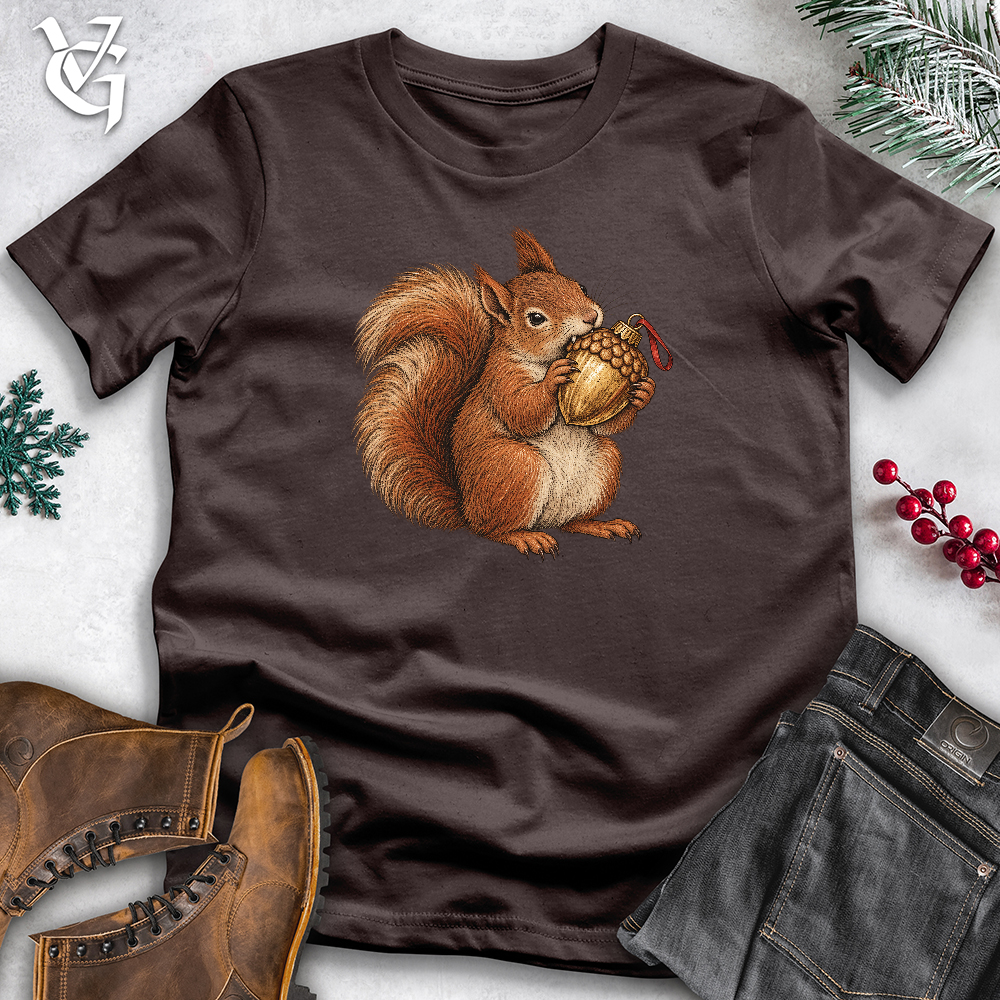 Viking Goods Acorn Ornament Squirrel Softstyle Tee Dark Chocolate / L
