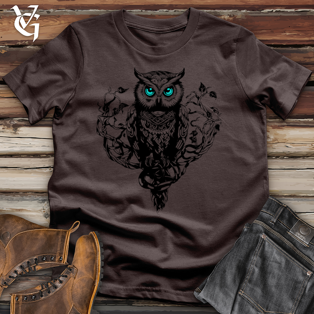 Viking Goods Aqua Eyed Owl Softstyle Tee Dark Chocolate / L