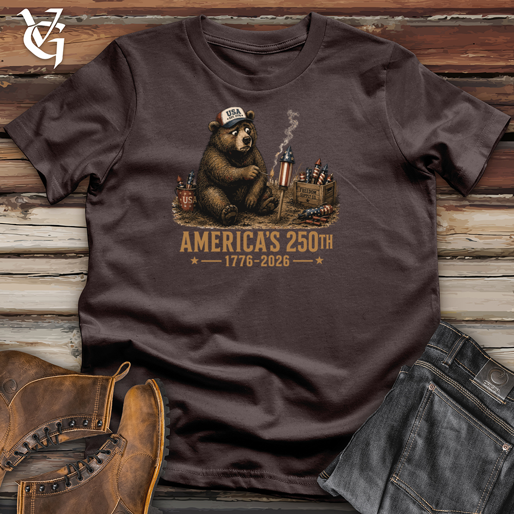 Viking Goods Bear Fireworks Softstyle Tee Dark Chocolate / L