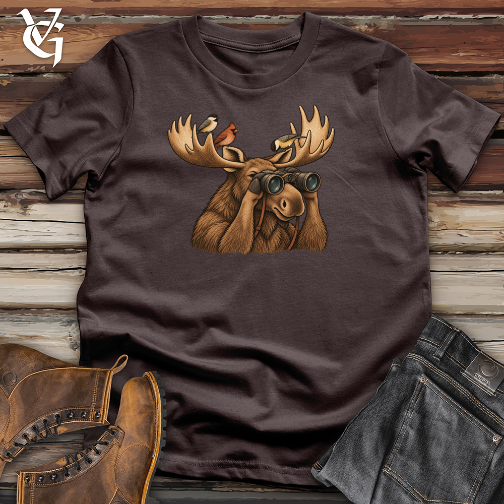 Viking Goods Bird Watching Moose Tee Dark Chocolate / L