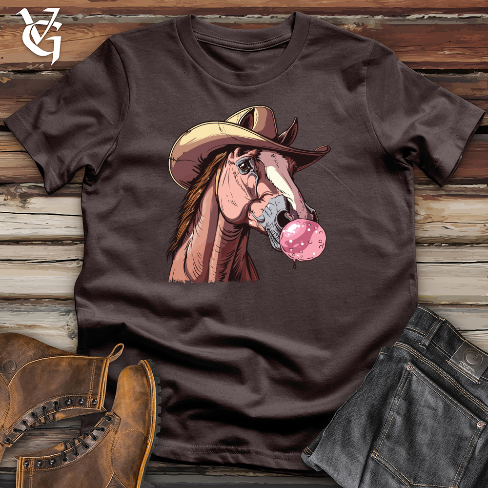 Viking Goods Bubblegum Cowboy Horse Softstyle Tee Dark Chocolate / L