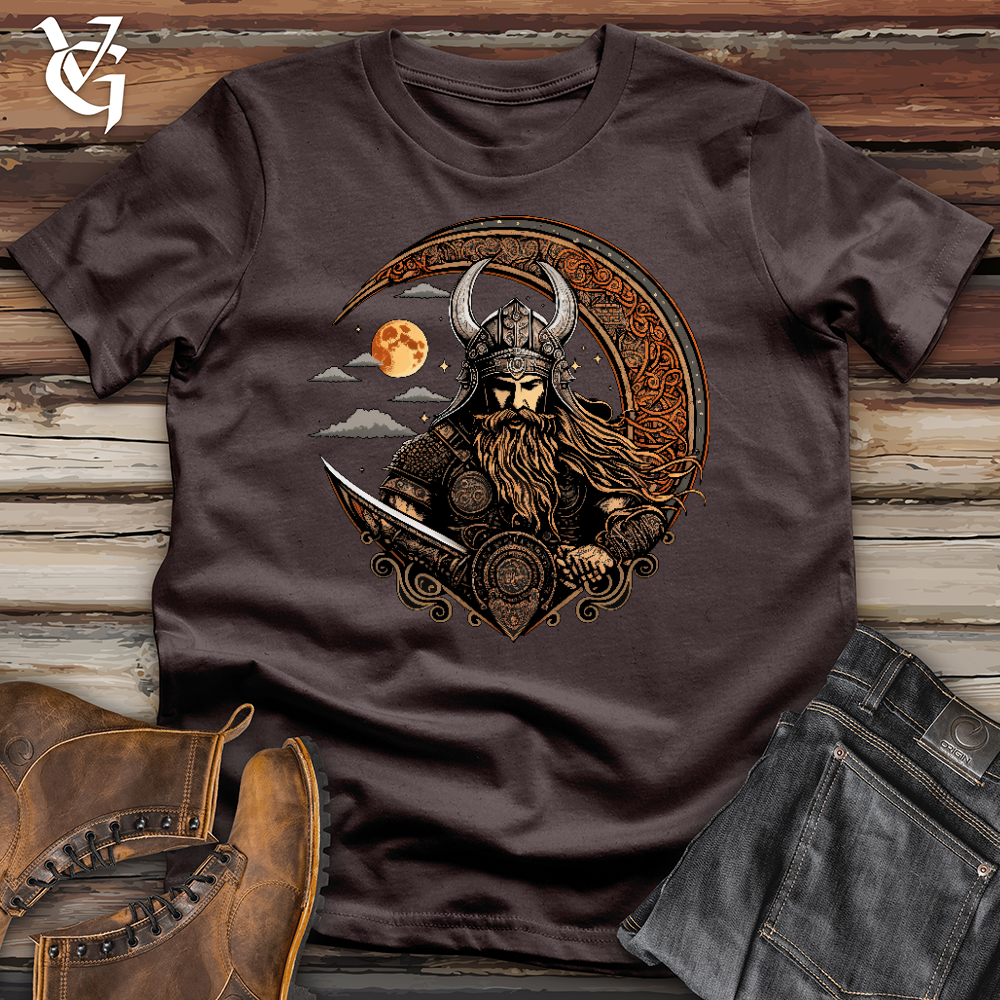 Viking Goods Celtic Moon Viking Warrior Softstyle Tee Black / L