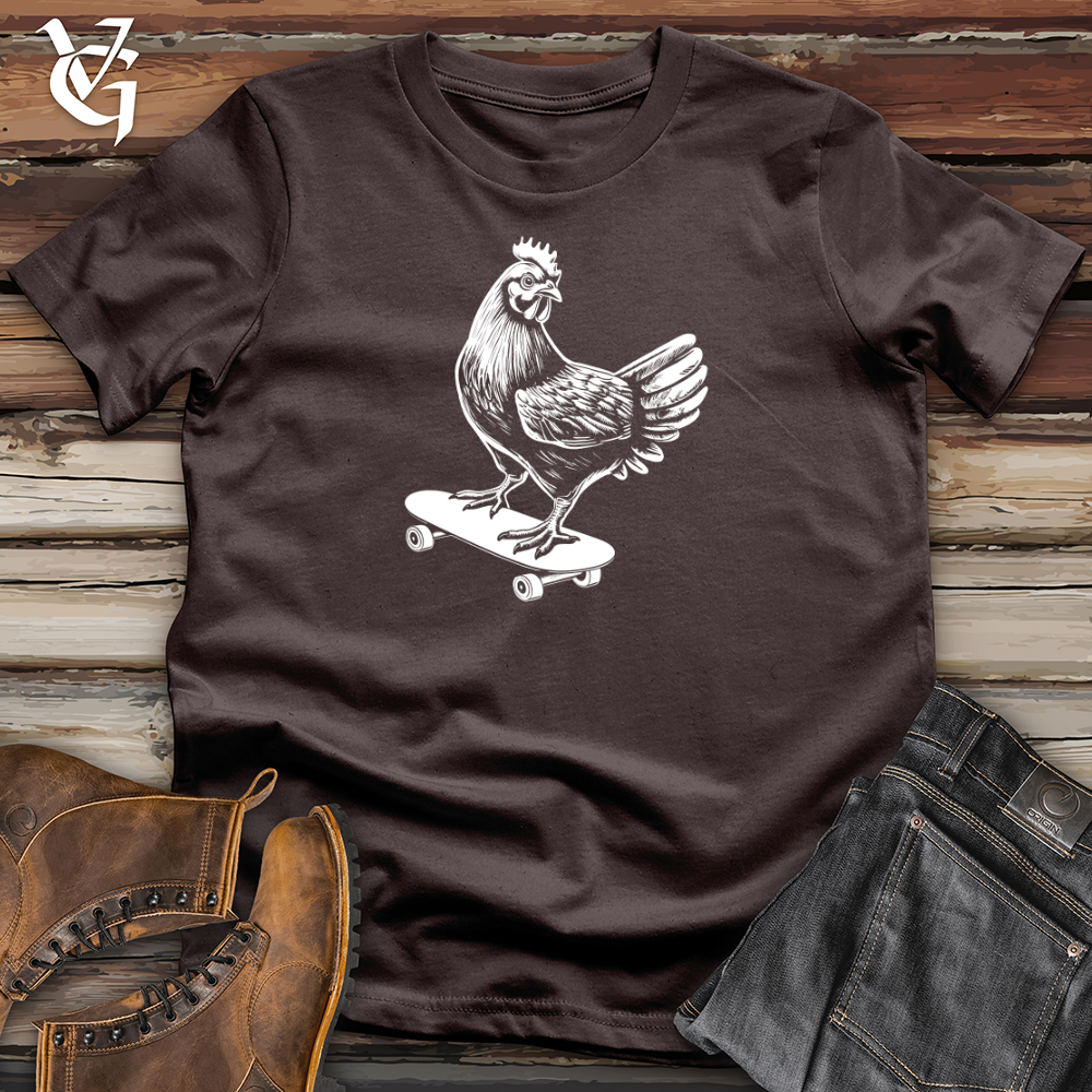 Viking Goods Chicken on a Skateboard Softstyle Tee Dark Chocolate / L